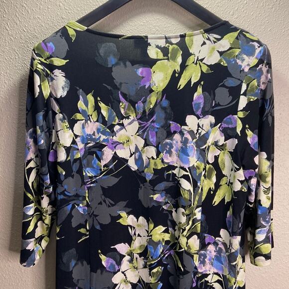 J.Jill Women Wearever Collection Black Floral Lagenlook Style Dress Size M - Picture 6 of 8